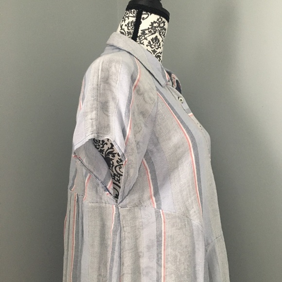 Free People New Spring Love Striped Tunic Top Red - Picture 5 of 9